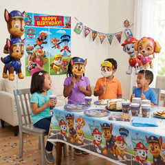 PAW Patrol Party Supplies Kit for 16 - Birthday Decorations with Happy Birthday Backdrop, Photo Booth Props, Photo Garland, Plates and Napkins