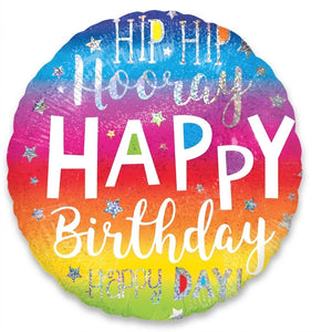 Hip Hooray Holographic Birthday Balloon