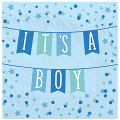 It's a Boy Baby Shower Luncheon Napkins - 6.5 In. x 6.5 In.