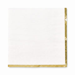 White Beverage Napkins with Gold Stamp - 5 In. X 5 In.