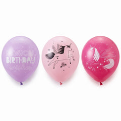 Enchanting Unicorn Birthday Balloons - 12ct