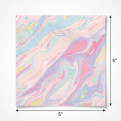 Pastel Marble Beverage Napkins - 5 In. X 5 In.