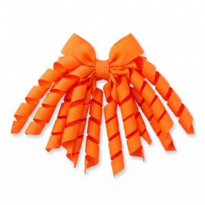 Neon Orange Grosgrain Curly Gift Bow