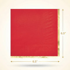 Vibrant Red Hot Stamped Luncheon Napkins - 6.5 In. X 6.5 In.