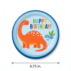 Dino-Mite Birthday Paper Plates - 6.75" (8 Count)