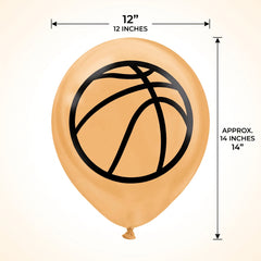 Basketball-Themed "Nothin' But Net" Latex Balloons - 12-Inch, 6-Pack