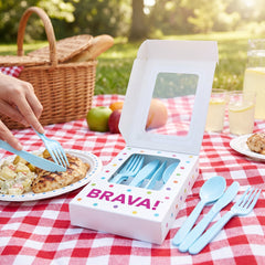 Brava! Pastel Blue Plastic Cutlery Set - 24 Count