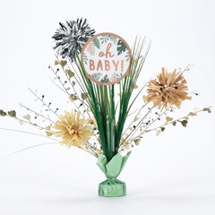Jungle Theme "Oh Baby" Tinsel Spray Centerpiece for Baby Showers