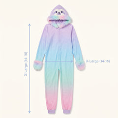 Pastel Sloth Zipster Costume for Girls - Halloween Edition - Child XL (14-16)