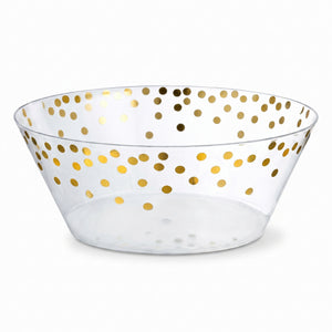Gold Polka Dot Small Plastic Serving Bowl