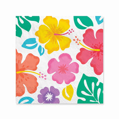 Vibrant Summer Hibiscus Luncheon Napkins - 6.5 In. x 6.5 In.