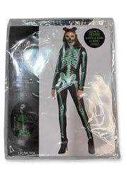 Glow-in-the-Dark Skeleton Catsuit for Halloween - Adult L/XL