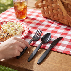 Black Plastic Cutlery Assortment - 7.5 in. - 32 Count