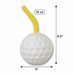 Golf Ball Sippy Cup with Straw
