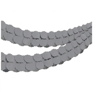 Elegant Silver Tissue Paper Garland - 12 ft