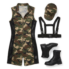 Women's Camouflage Soldier Costume - XL