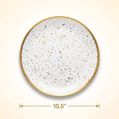 Elegant Gold-Trimmed Melamine Dinner Plate - 10.5"