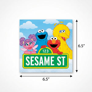 Sesame Street Birthday Lunch Napkins - 6.5 In. x 6.5 In. - 16-Pack