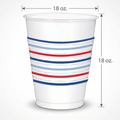Americana Plaid Patriotic Plastic Cups 18oz, 25ct