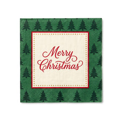 Elegant Evergreen Christmas Beverage Napkins, 40 Count - 5 In. X 5 In.