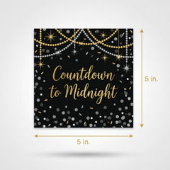 Midnight Hour New Year's Eve Beverage Napkins - 5 In. X 5 In.