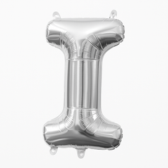 Silver Foil Letter "I" Air-Filled Balloon