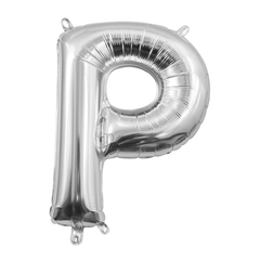 Silver Foil Letter "P" Balloon - Air Filled