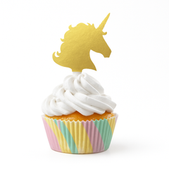 Unicorn Sparkle Cupcake Decorating Kit with Pastel Baking Cups & Gold Picks
