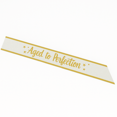 Golden Age "Aged to Perfection" Glitter Birthday Sash