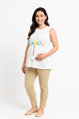 "Coming Soon" Pastel Floral Baby Shower Bump Sash