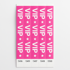 Pink VIP Star Waterproof Wristbands - 500 Pack