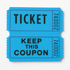 Blue Double Roll Raffle Tickets, 2000-Pack