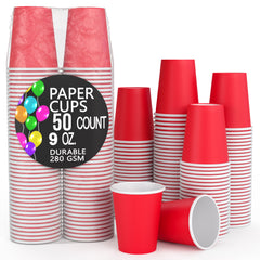 9 Oz. Red Paper Cups | 50 Count