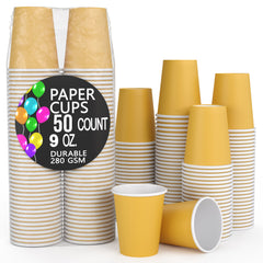 9 Oz. Yellow Paper Cups | 50 Count