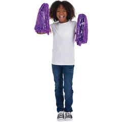 Purple Team Spirit Pom-Poms - 2 Pack