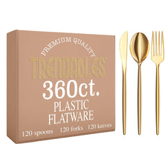 Trendables Gloss Gold Cutlery Combo | 360 Count