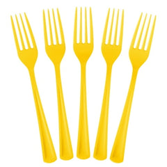 PMA - Heavy Duty Yellow Plastic Forks - 50 Ct.