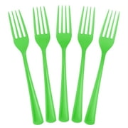 PMA - Heavy Duty Lime Green Plastic Forks - 50 Ct.