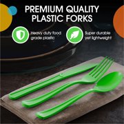 PMA - Heavy Duty Lime Green Plastic Forks - 50 Ct.
