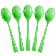 PMA - Heavy Duty Lime Green Plastic Spoons - 50 Ct.