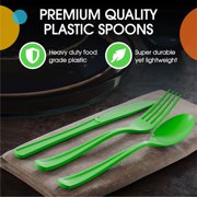PMA - Heavy Duty Lime Green Plastic Spoons - 50 Ct.