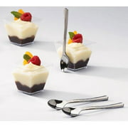 Exquisite Silver Plastic Tasting Spoons 100 Count