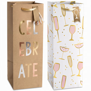 Celebrate Wine Bottle Gift Bags - 2 Pack