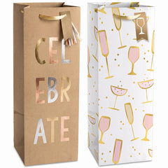 Celebrate Wine Bottle Gift Bags - 2 Pack