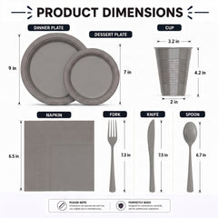 350 Solid Color Tableware Combo | silver