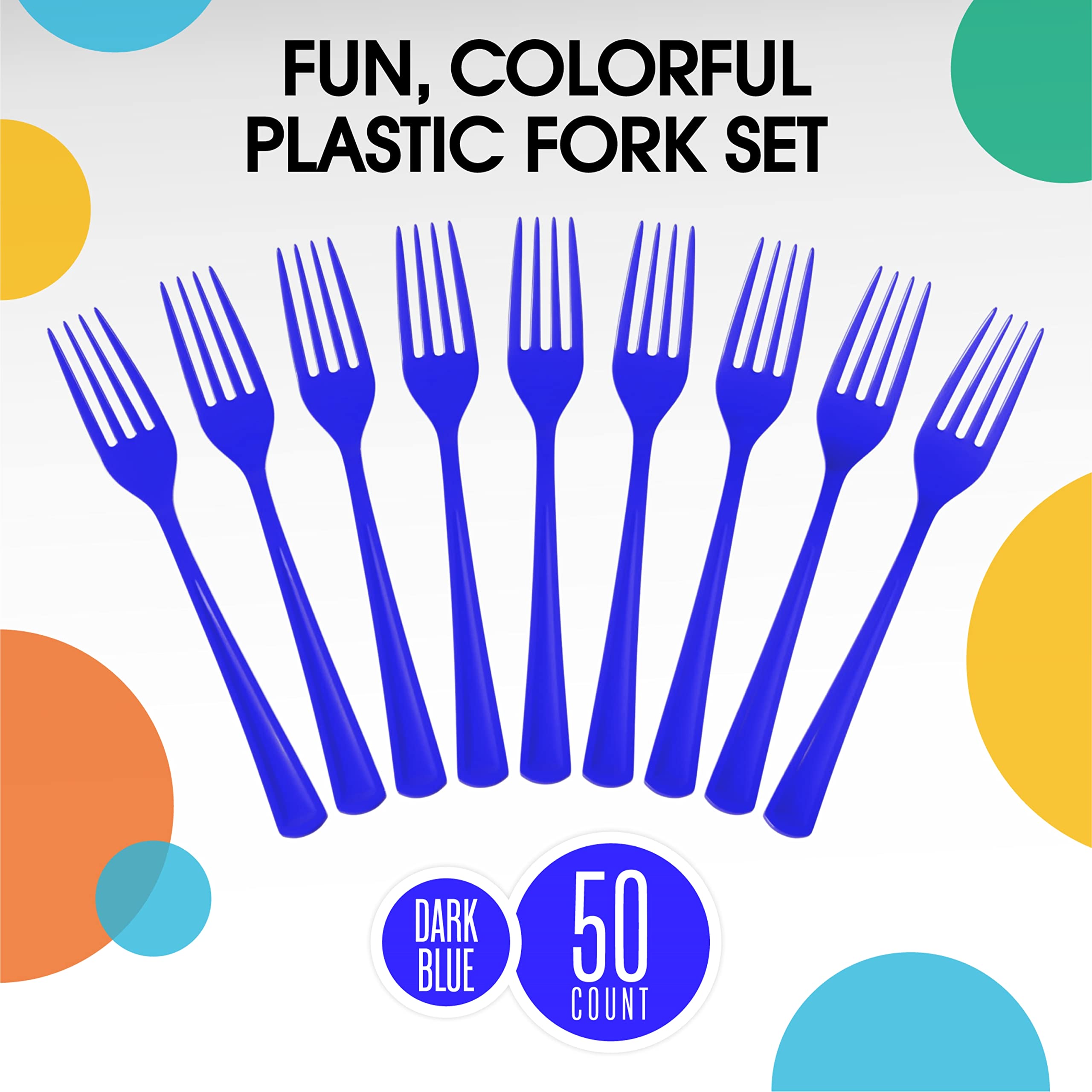 350 Pcs Dark Blue/White Disposable Tableware Set