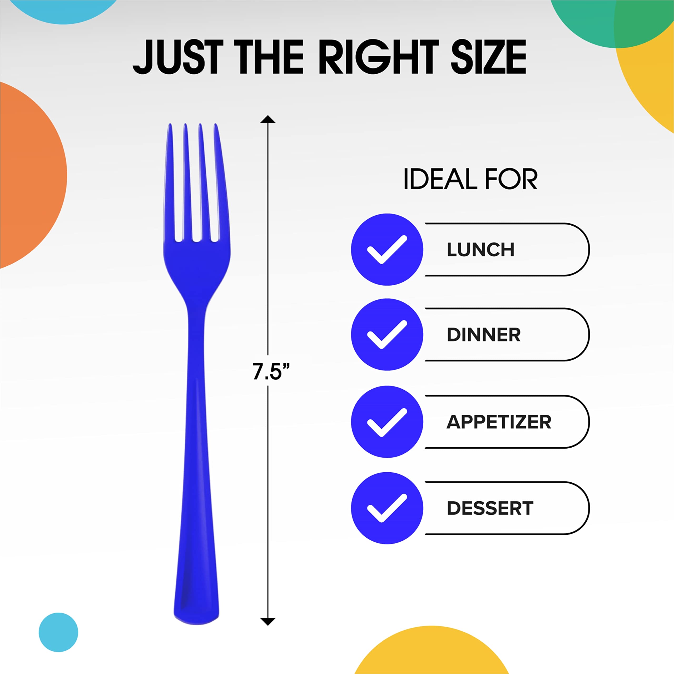 350 Pcs Dark Blue/White Disposable Tableware Set