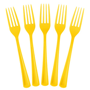 350 Pcs White/Yellow Disposable Tableware Set