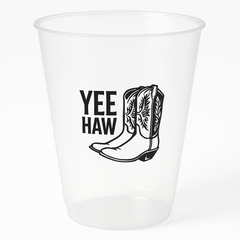 Western "Yee Haw" Plastic Tumbler Cups, 18 oz, 25-Pack