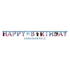 Disney Frozen 2 Customizable Birthday Banner with Anna, Elsa, and Olaf